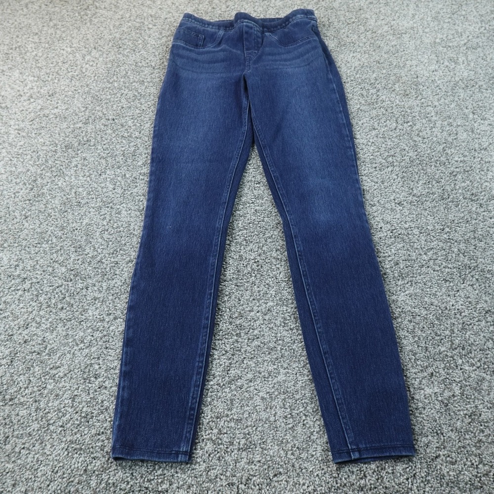 Spanx Jeans Womens S Dark Blue Denim Pants Skinny Ankle Pull On Jegging Stretch